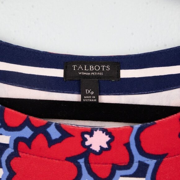 Talbots floral and stripe shift dress-1XP - Picture 3 of 4